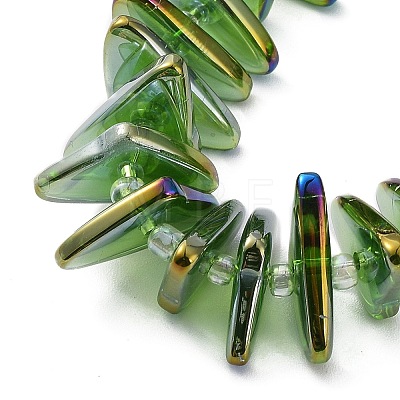 Electroplate Transparent Glass Beads Strands EGLA-R114-01C-1