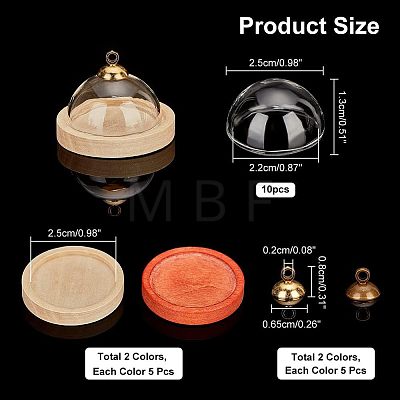  10Pcs Mini Glass Cloche Dome Covers DJEW-NB0001-24A-1