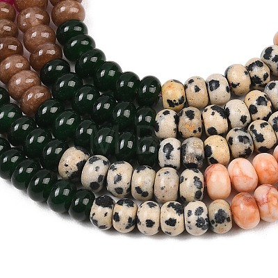 Natural Red Netstone & Dyed White Jade & Dalmatian Jasper Beads Strands G-Z135-C04-1