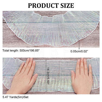 WADORN 5M Iridescent Organza Lace Trim Fabric DIY-WR0003-70-1
