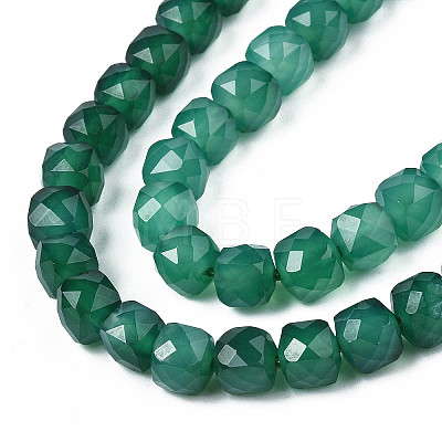 Natural Green Onyx Agate Beads Strands X-G-S359-375B-1