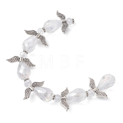 Angel Fairy Shape Electroplate Transparent Glass Beads Strands AJEW-JB01181-02-1