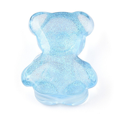 Transparent Resin Bear Cabochons RESI-N039-02-1