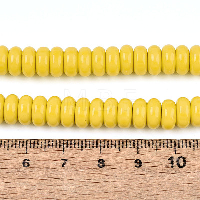 Opaque Spray Painted Glass Beads GLAA-ZX008-8mm-18K-1