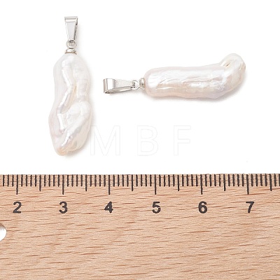 Natural Baroque Keshi Pearl Pendants PALLOY-JF05417-1