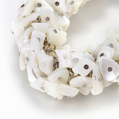 Natural Spiral Shell Beads Bracelets BJEW-JB04118-1