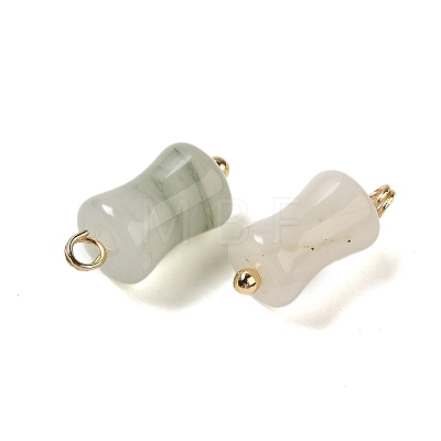 Natural Jade Bamboo Stick Charms with Rack Plating Brass Loops G-G110-03B-G-1