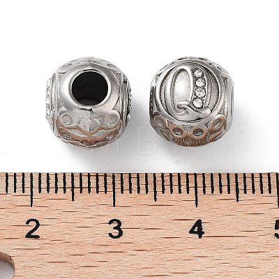 304 Stainless Steel Rhinestone European Beads STAS-A092-10Q-P-1