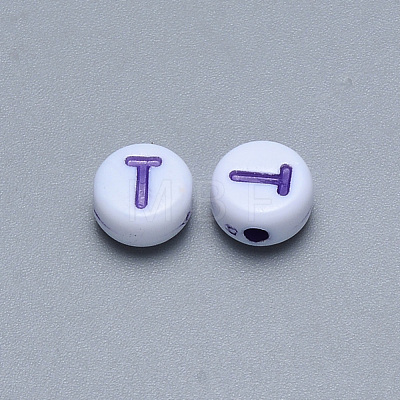 Craft Acrylic Horizontal Hole Letter Beads SACR-S201-11T-1