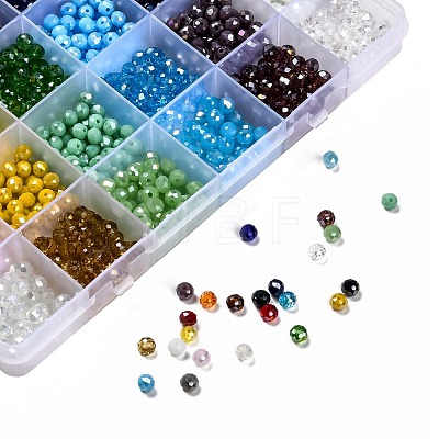 24 Colors Electroplate Glass Beads EGLA-X0006-04B-6mm-1