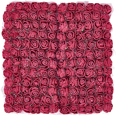 288Pcs Foam & Iron Artificial Flower AJEW-SP0003-58B-1