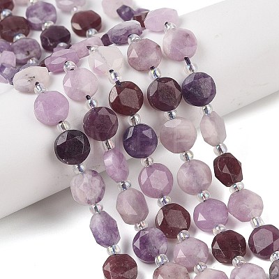 Natural Lilac Jade/Lepidolite Beads Strands G-N342-76B-1