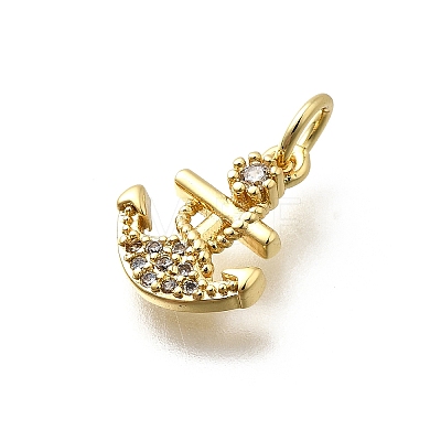 Brass Micro Pave Cubic Zirconia Charms KK-P295-41G-1