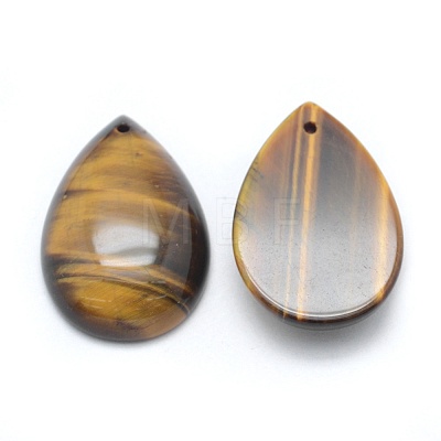 Natural Tiger Eye Pendants G-E490-J-01-1