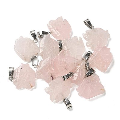 Natural Rose Quartz Pendants G-B127-16P-01-1