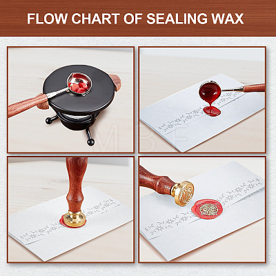 Brass Wax Seal Stamp with Handle AJEW-WH0184-1027-1