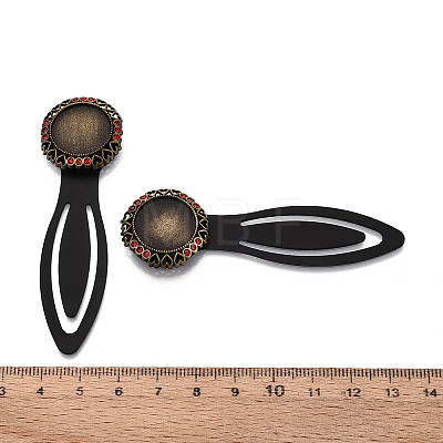 Alloy & Iron Bookmark Cabochon Settings PALLOY-N184-04AB-1
