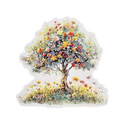 10Pcs 10 Styles Flower Tree Waterproof PET Stickers DIY-G121-03E-1