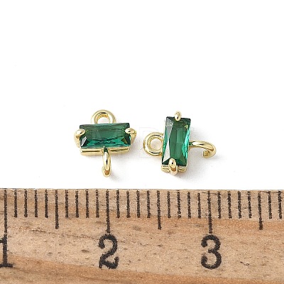 Brass Pave Cubic Zirconia Connector Charms KK-F892-53G-04-1