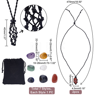   DIY Gemstone Braided Pendant Necklace Making Kit DIY-PH0009-93-1