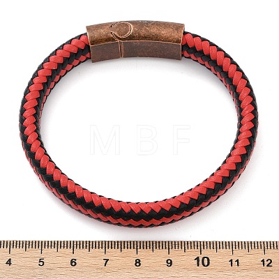 Braided Microfiber Leather Cord Bracelets for Women Men BJEW-D304-06R-01-1