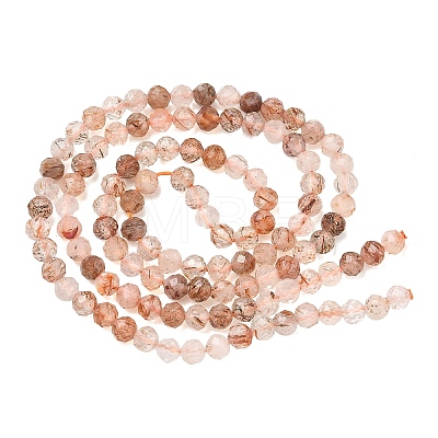 Natural Copper Rutilated Quartz Beads Strands G-P629-A01-02-1