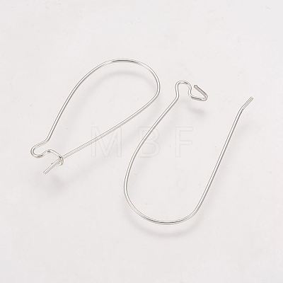 Brass Hoop Earrings Findings Kidney Ear Wires X-KK-EC221-NFS-NF-1