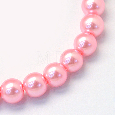 Baking Painted Pearlized Glass Pearl Round Bead Strands HY-Q003-6mm-53-1
