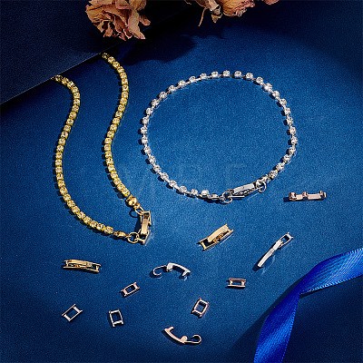 24Pcs 6 Styles Brass Fold Over Clasps FIND-PH0021-50-1