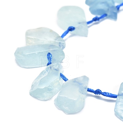 Raw Rough Natural Aquamarine Beads Strands G-E576-19-1