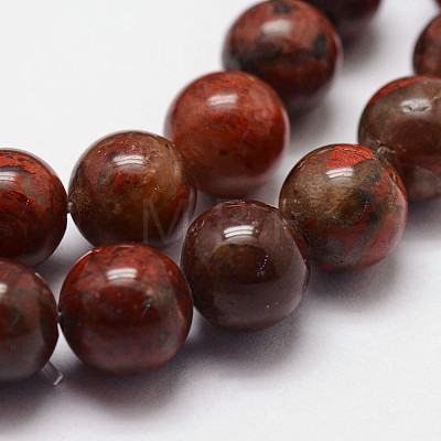 Natural Brecciated Jasper Beads Strands G-N0182-01-8mm-1