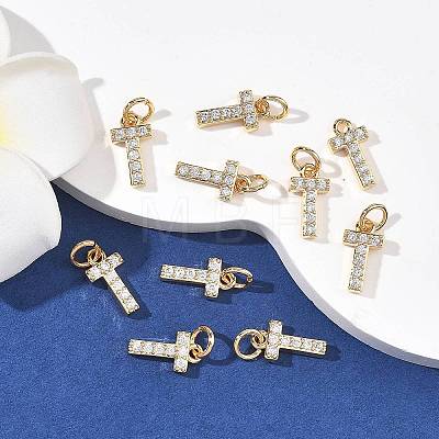 SHEGRACE Brass Micro Pave Clear Cubic Zirconia Pendants XGRQ29227-394G-T-1