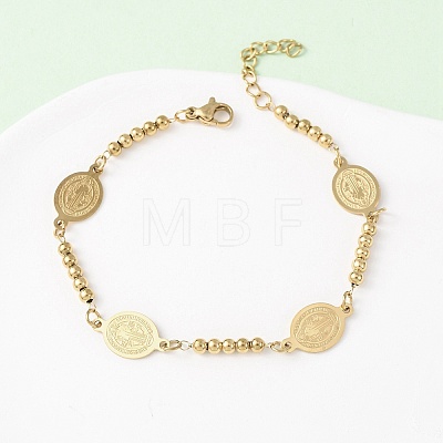 Religion 304 Stainless Steel Link Bracelets LS-BJEW-F524-04A-G-1