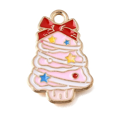 Alloy with Pink Enamel Pendants AL-CBA9E11-04KCG-02A-1