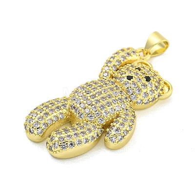 Brass Micro Pave Clear Cubic Zirconia Pendants KK-R159-13G-01-1