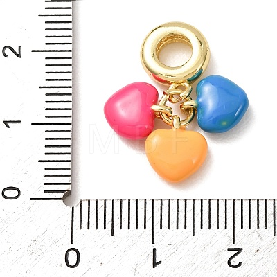 Mother's Day Brass & Enamel Dangle Charms KK-CBADE12-01G-1