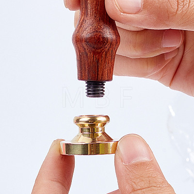 DIY Wood Wax Seal Stamp AJEW-WH0130-160-1