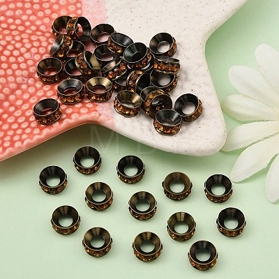 Brass Rhinestone Spacer Beads RB-A020-10mm-15AB-1