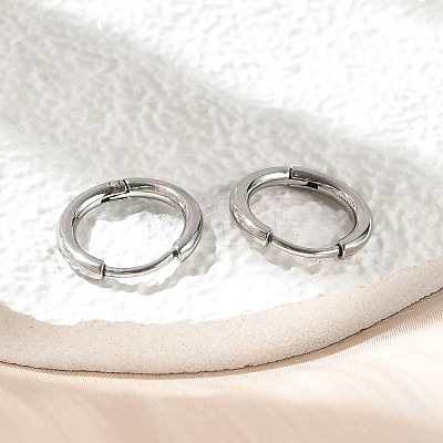 Tarnish Resistant 304 Stainless Steel Hoop Earrings LS-EJEW-P177-P-07-1