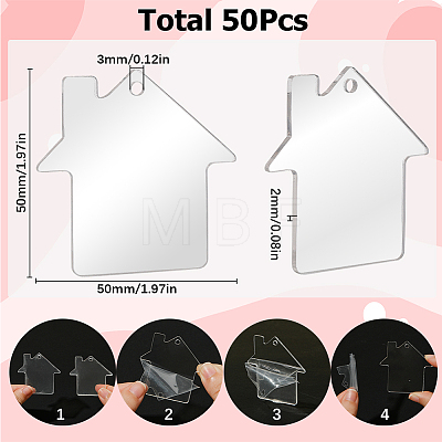50Pcs Transparent Acrylic Disc Big Pendants ZXFQ-SC0001-01A-1