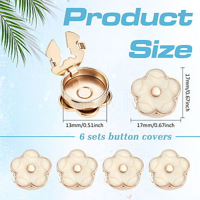 6Pcs Zinc Alloy Cufflinks BUTT-ME0001-50B-01-1