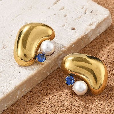 304 Stainless Steel Stud Earrings EJEW-R020-01G-01-1