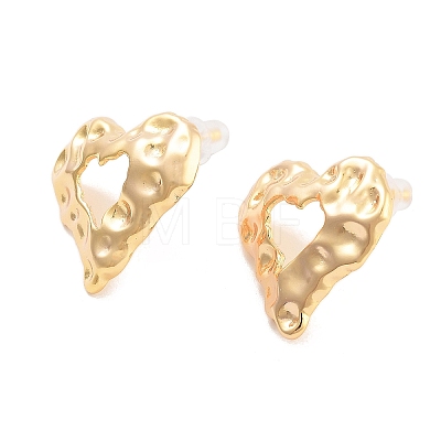 2Pcs Brass Stud Earrings EJEW-B058-02G-1