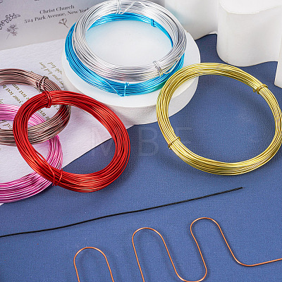  8 Rolls 8 Colors Round Aluminum Wire AW-TA0001-03-1