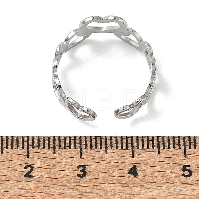 304 Stainless Steel Cuff Open Rings for Women RJEW-L341-01A-P-1