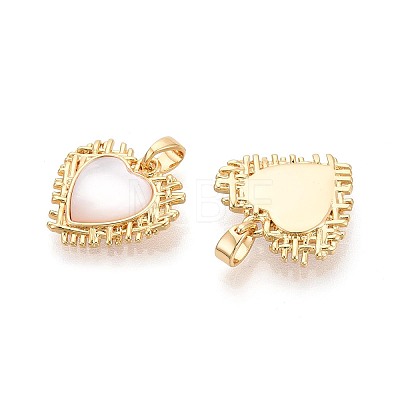 Natural White Shell Pendants KK-N287-01G-1