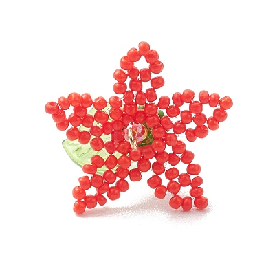 Glass Seed Beaded Pendants PALLOY-MZ01283-02-1