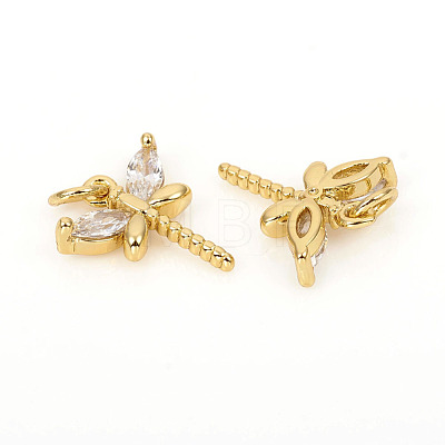 Brass Micro Pave Cubic Zirconia Charms ZIRC-L096-06G-1