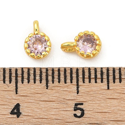 Brass Micro Pave Cubic Zirconia Pendants KK-H204-03G-04-1