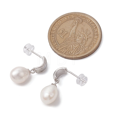 Natural Pearl Ear Studs EJEW-P286-16P-1